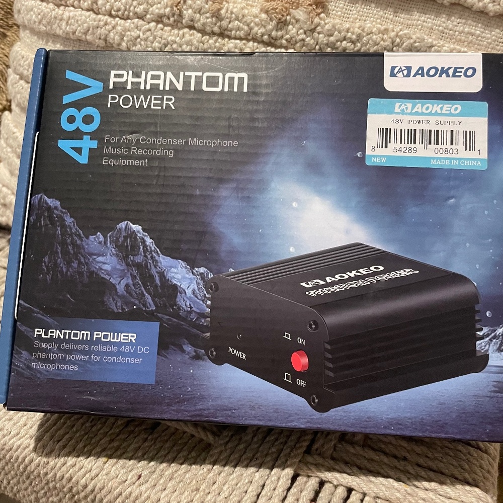 Aokeo 48V Phantom Power Supply for Condenser Microphones
